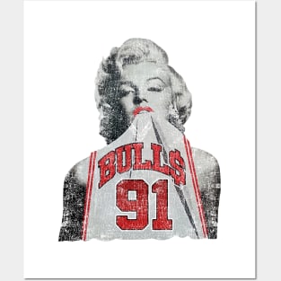 Retro - Marilyn Monroe Chicago Dennis Rodman white Posters and Art